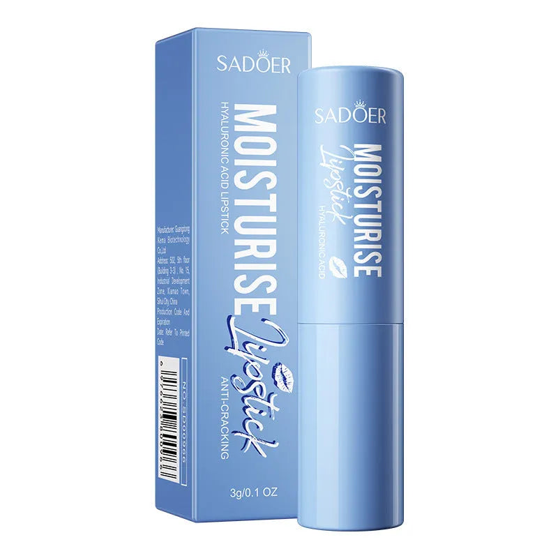 Anti-chapped moisturising lipstick in multiple flavour variants with hyaluronic acid and vitamin E