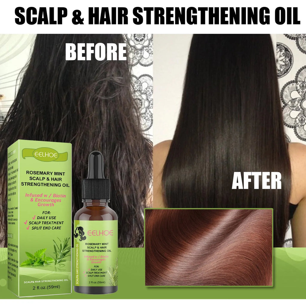 59ml bottle of Rosemary Mint Hair Growth Fluid for scalp nourishment and hair repair