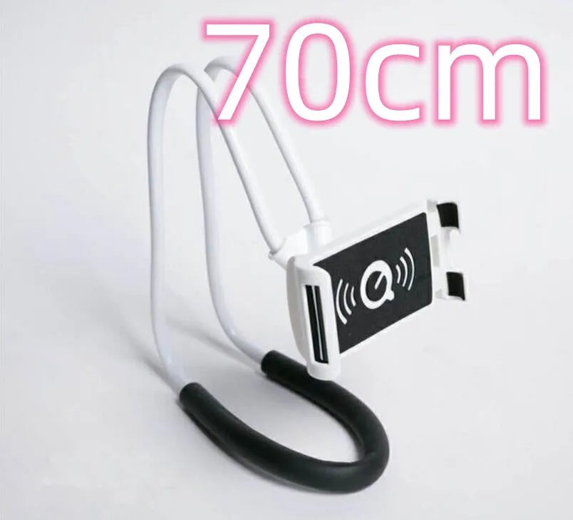 White 360-degree rotating universal smartphone holder on a table