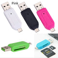 OTG card reader for Android phones and computers in multiple colours with USB 2.0 interface