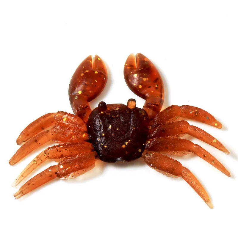 8cm PVC crab fishing lure in red or brown colour option for saltwater and freshwater fishing