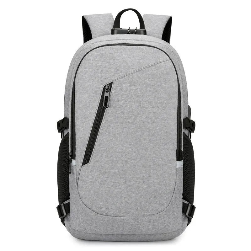 Solid colour Oxford cloth computer backpack with 20-35 litre capacity for men and women.