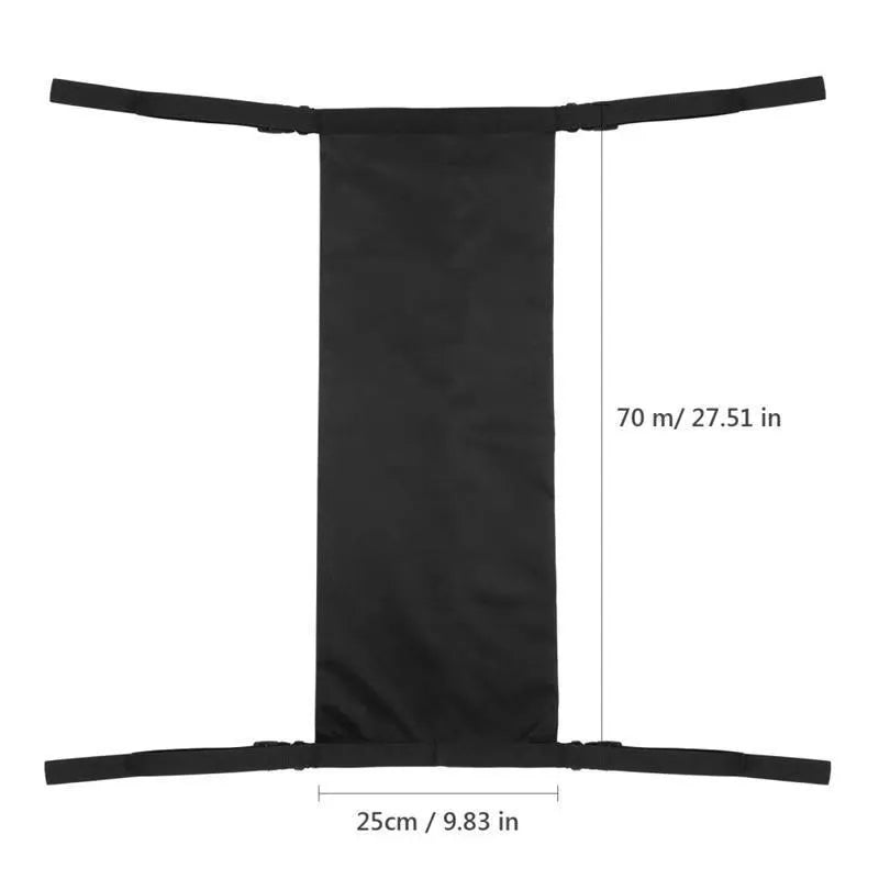Black wheelchair pannier bag designed for oxygen cylinder transport with cylindrical shape and 600D Oxford cloth construction