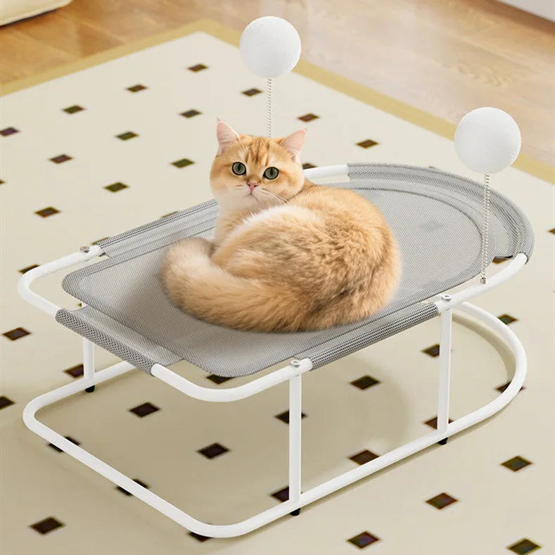 Large grey fabric cat kennel with breathable sides and removable cover
