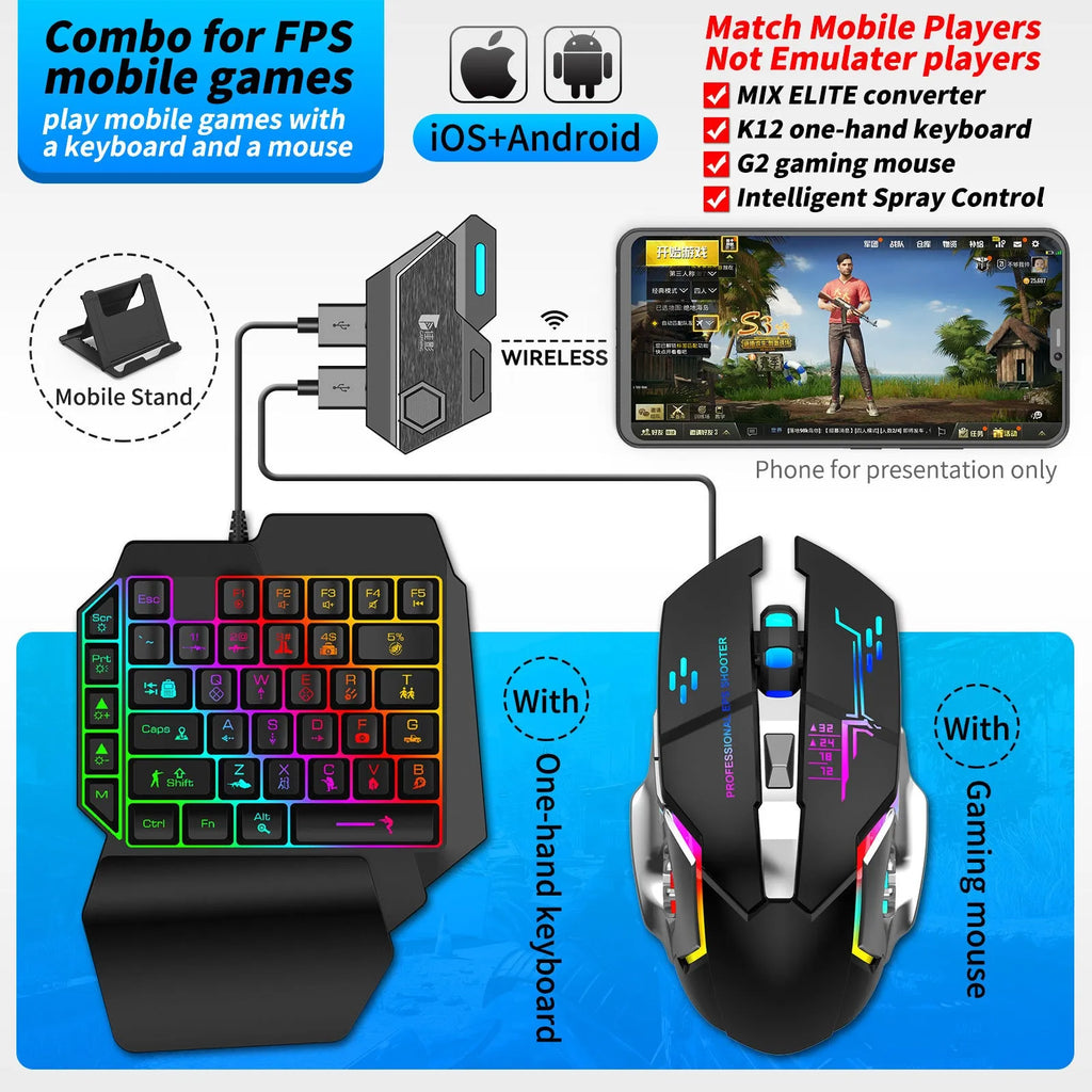 Gamwing Jiaying MIX series keyboard and mouse converter for mobile gaming in official configuration colour.