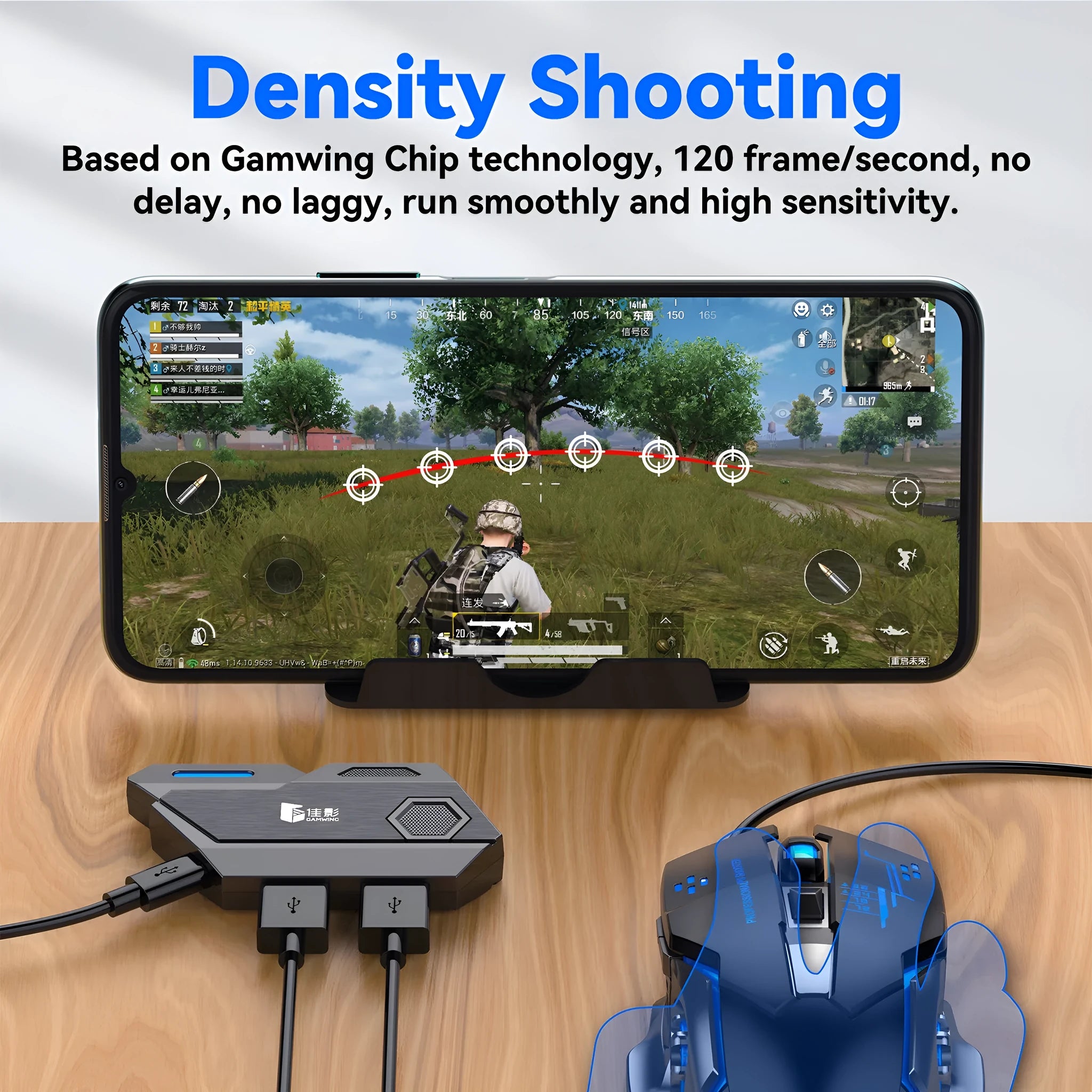 Gamwing Jiaying MIX series keyboard and mouse converter for mobile gaming in official configuration colour.