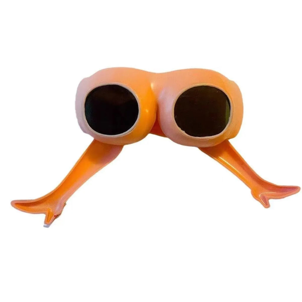 Orange oversized personality sunglasses with plastic frame, shown from front.