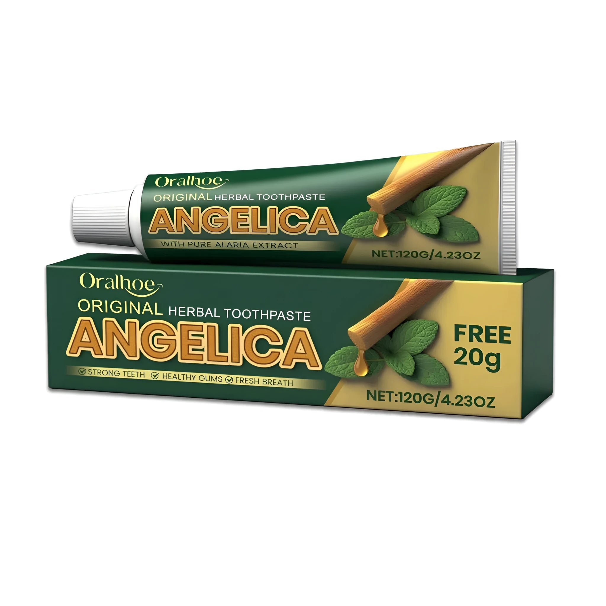 120g tube of herbal toothpaste with baking soda and Chinese herbs angelica sinensis and kelp extract