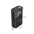 Wireless digital display air pump with LED light showing tyre pressure reading on screen
