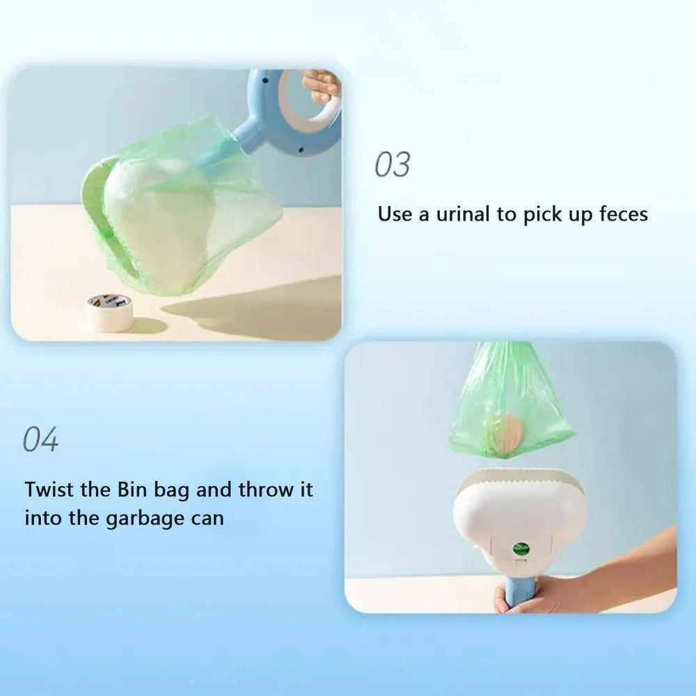 White blue ABS dog pooper scooper with cloud-shaped jaws for outdoor waste collection