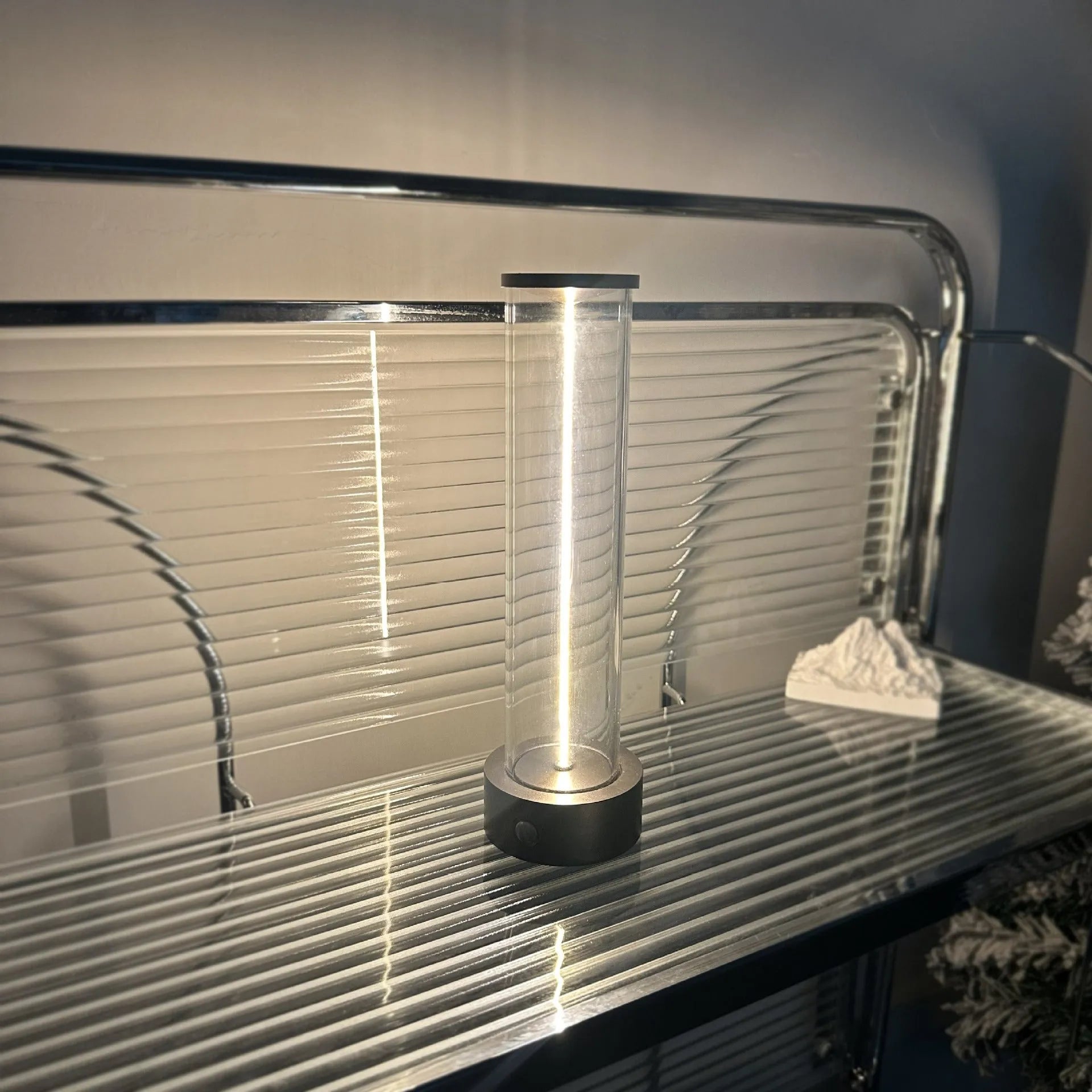Modern glass LED light strip with magnetic suction for USB charging bedside use