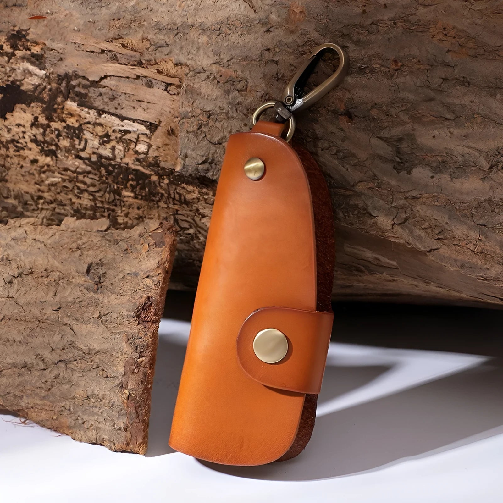 Genuine leather handmade car key storage case in four colour options