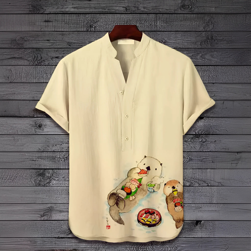 Short sleeve T-shirt with 3D digital animal print on polyester fabric in various colours.