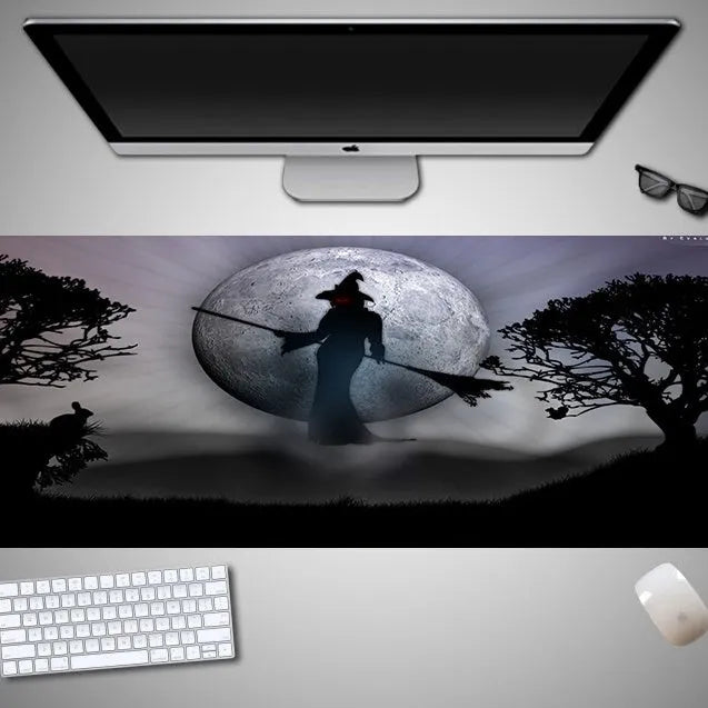 Halloween mouse pad with non-slip rubber cloth material in oversized dimensions for gaming