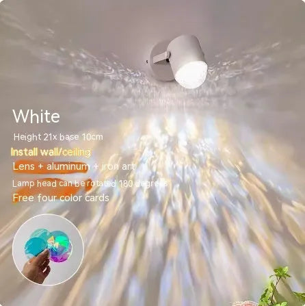 Dynamic water ripple ambience table lamp in ceiling or desktop style with metal construction