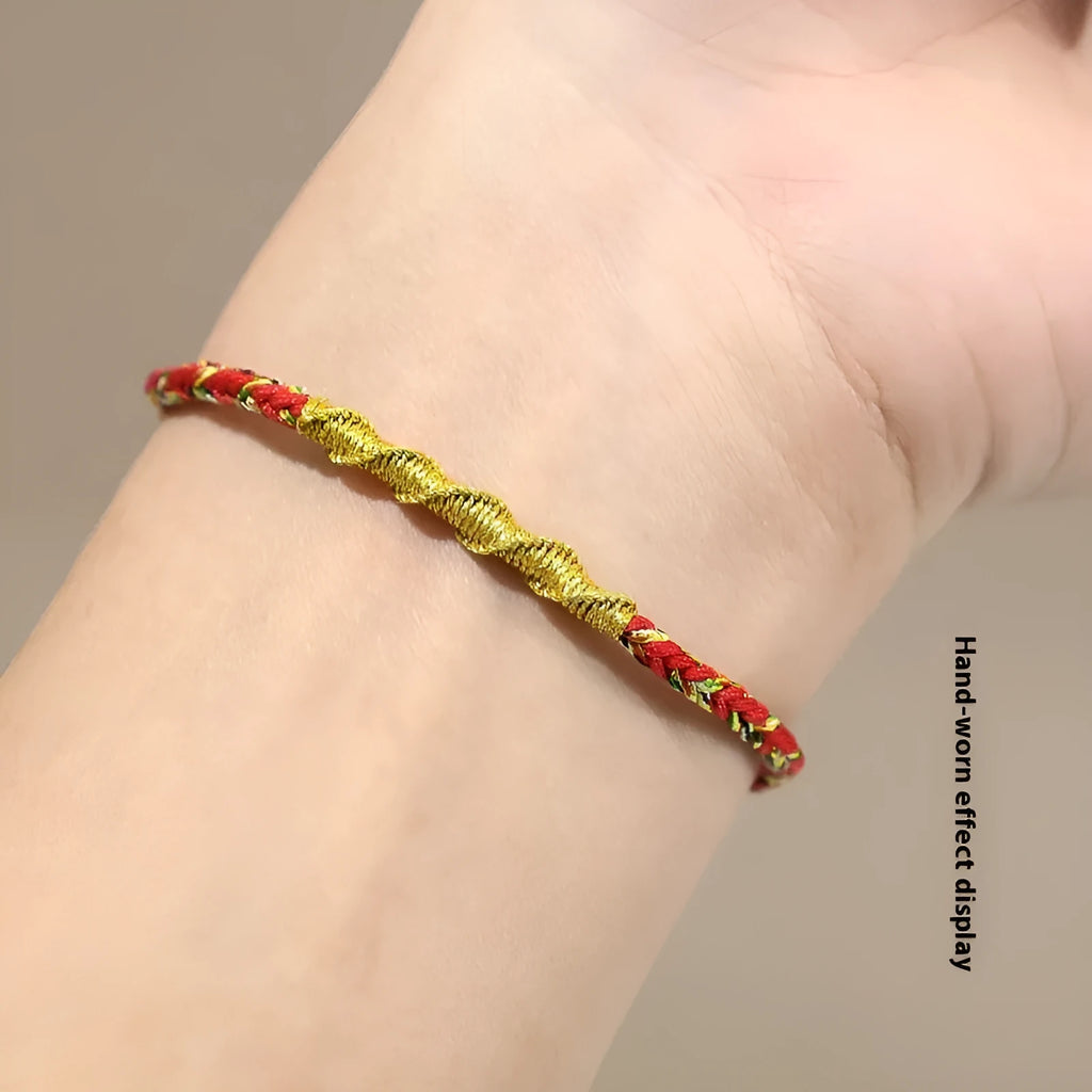 Adjustable eight-strand woven colourful bracelet with flexible wire construction in national tide style