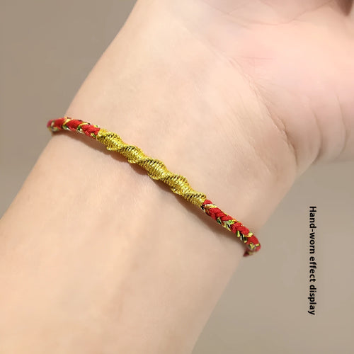 Adjustable eight-strand woven colourful bracelet with flexible wire construction in national tide style