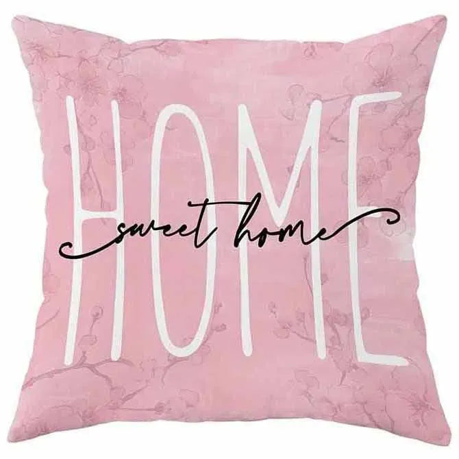 Square cherry blossom pattern velvet cushion cover measuring 45 by 45 centimetres
