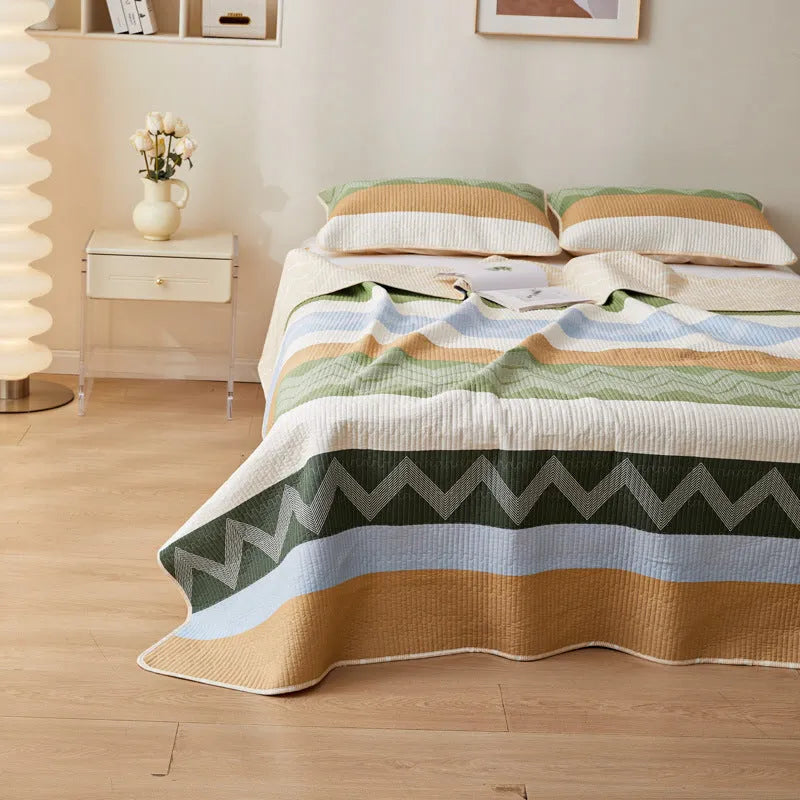 Pure cotton printed bed sheet three-piece set in modern simplicity design for 2.2 metre beds