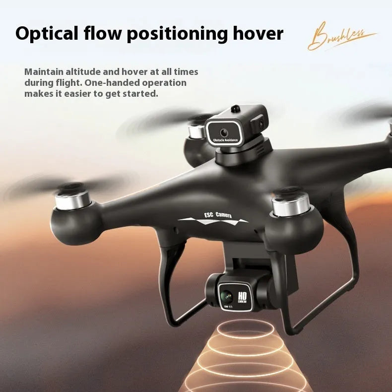 Black HD brushless UAV drone with four-side obstacle avoidance and camera for flight training