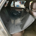 Car pet mat for rear seats in water resistant cloth with dog footprint design protecting vehicle upholstery
