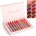 Women's non-stick cup waterproof matte lipstick 10-pack in photo colour with box dimensions 23.8x14.7x2.5 cm