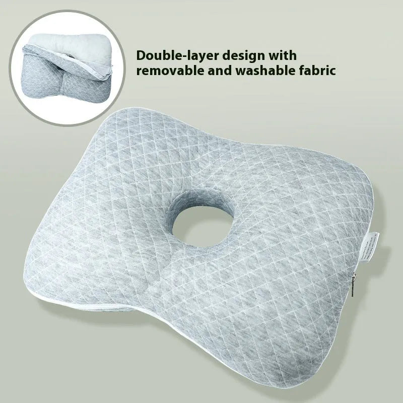 Beauty salon single hole ear pillow for adult facial treatments in 39x28x6cm size with detachable pillowcase