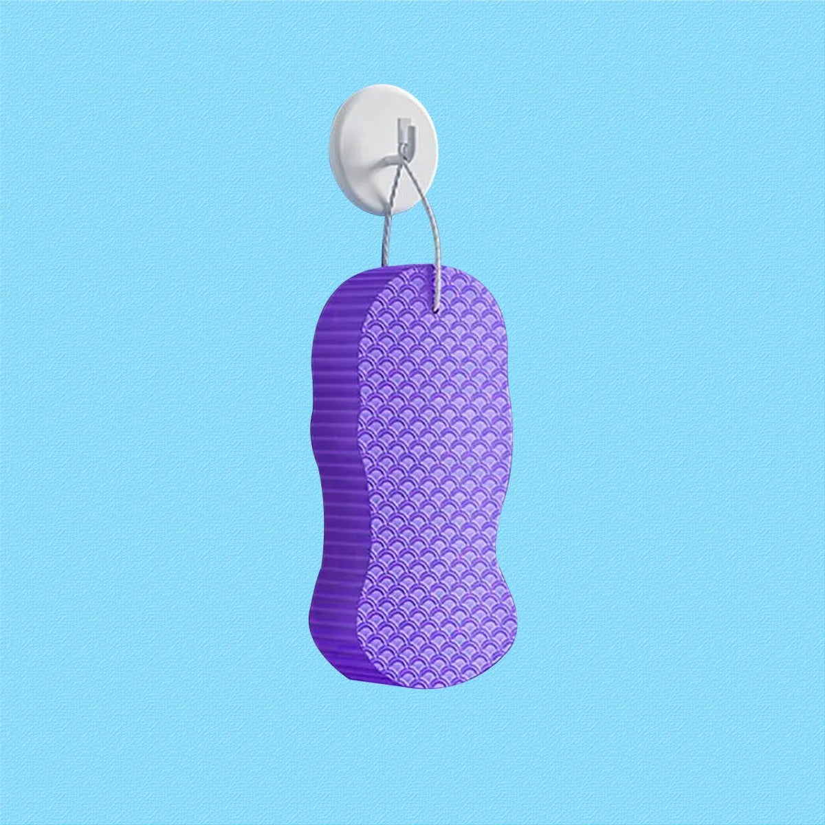 3D fish scale pattern bath sponge for body exfoliation in multiple colour options