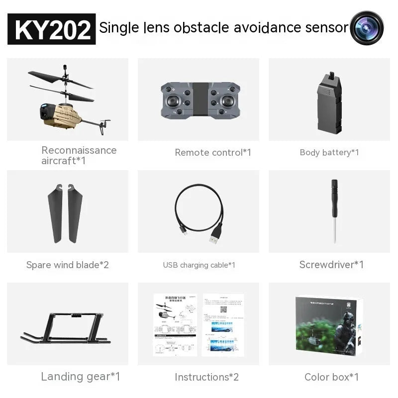 Heifeng reconnaissance UAV plastic helicopter with obstacle avoidance and gesture control under 30cm size