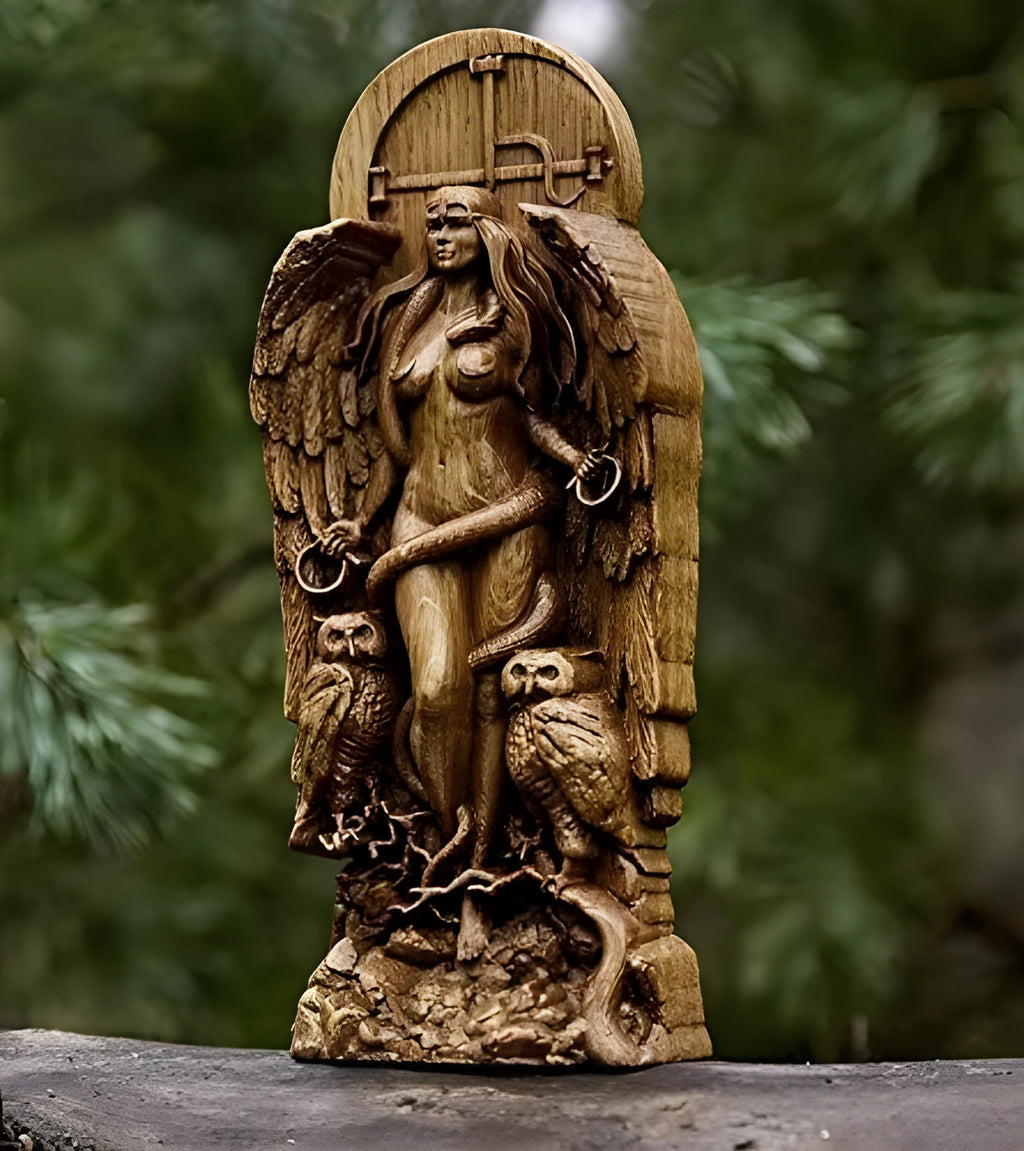 Detailed synthetic resin Greek goddess statue standing 22cm tall on a base.