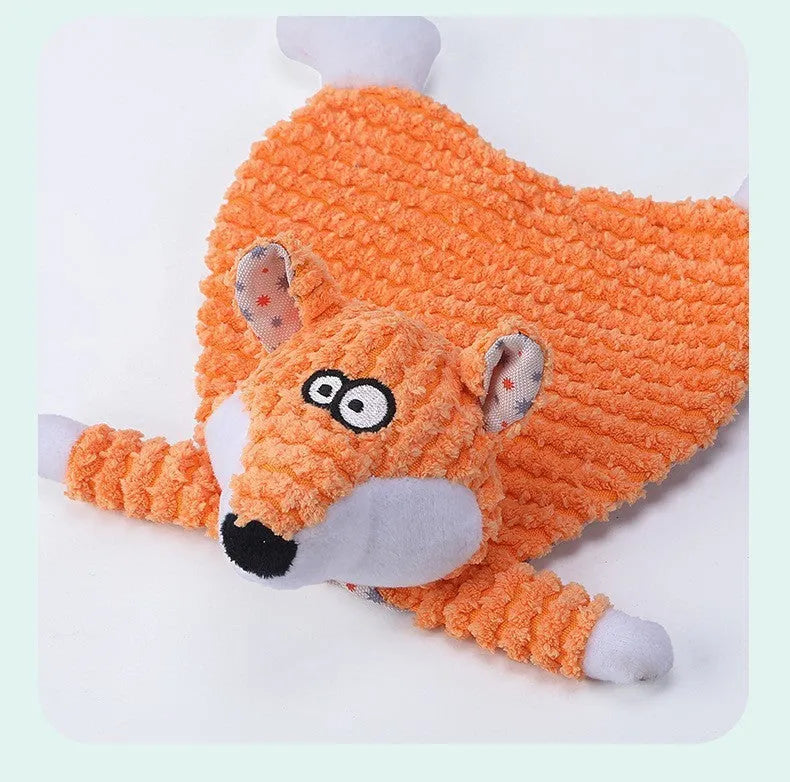 Brown velvet pet stuffed toy with squeaker for dogs and cats.
