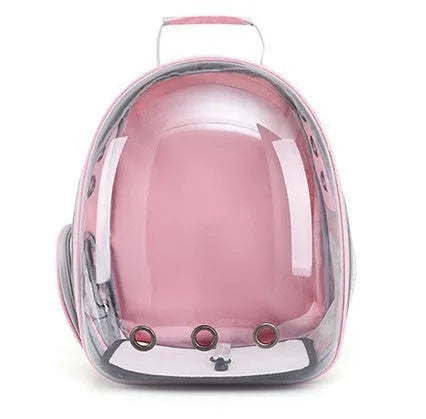 Astronaut style cat carrier bag in solid colour made from medium-hard PC plastic for pet transport.