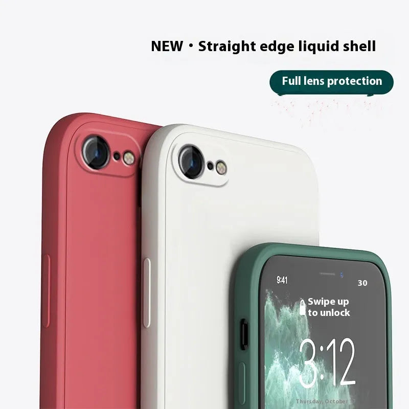 Straight cube liquid silicone phone case in antique white for iPhone 7, 8, 8 Plus, and SE 2nd Generation