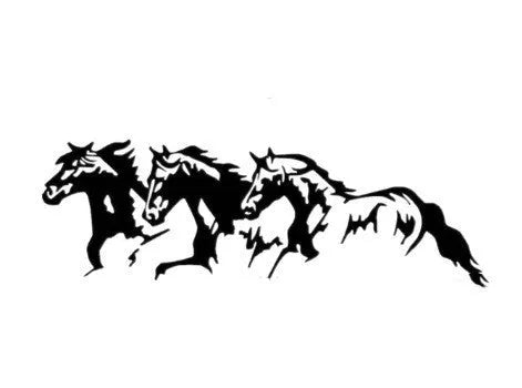 Galloping steed horse design automotive decal sticker for car body, 25cm by 8cm.