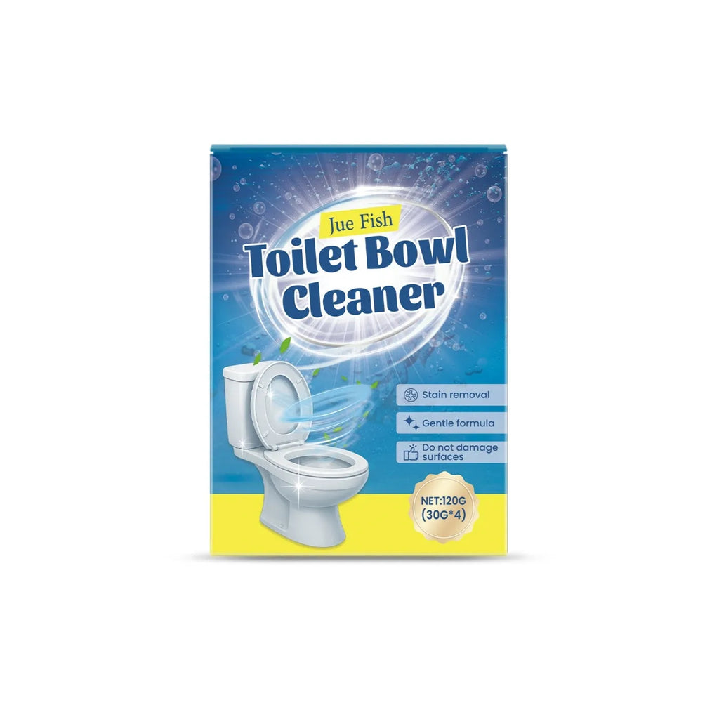 Box of toilet cleaning powder showing four individual 30g sachets, 120g total.