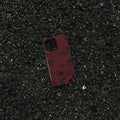 Retro butterfly and floral oil-painting print phone case in red, anti-fingerprint, for iPhone 11-16