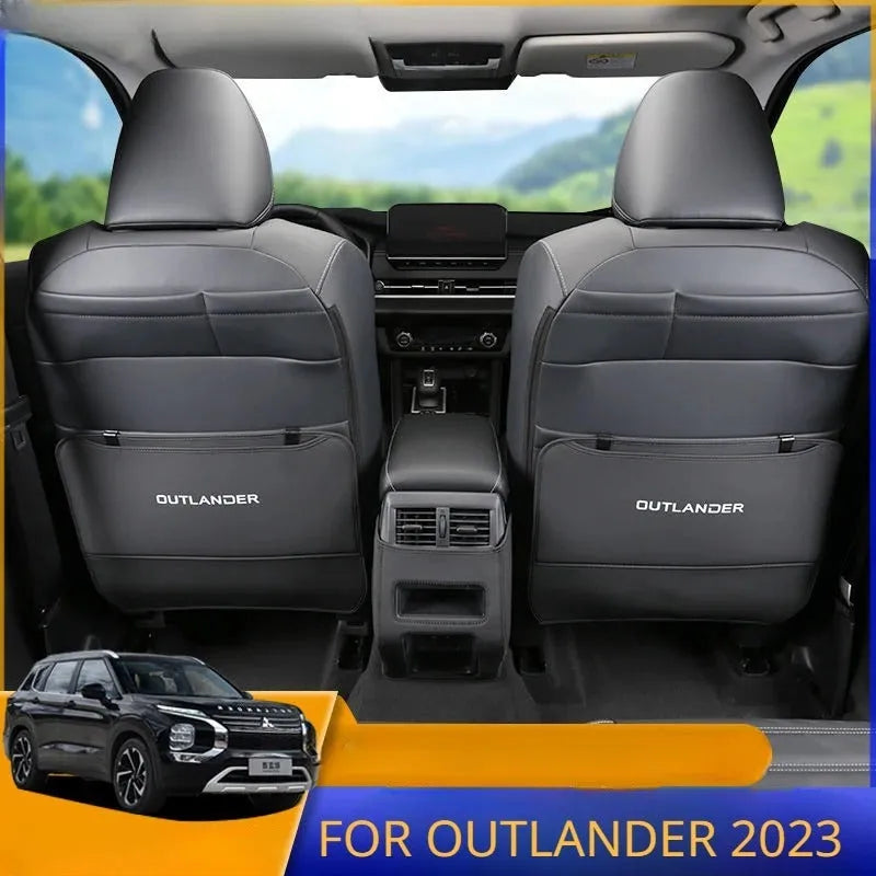 Mitsubishi Outlander leather anti-kick pad set of 3 pieces for seat armrest and console protection