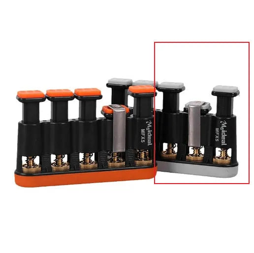 Grey and orange silicone finger trainer for hand muscle development