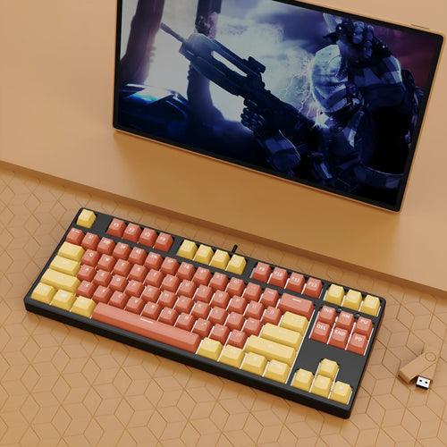 87-key mechanical keyboard with two-tone colour options and hot-plug switch capability