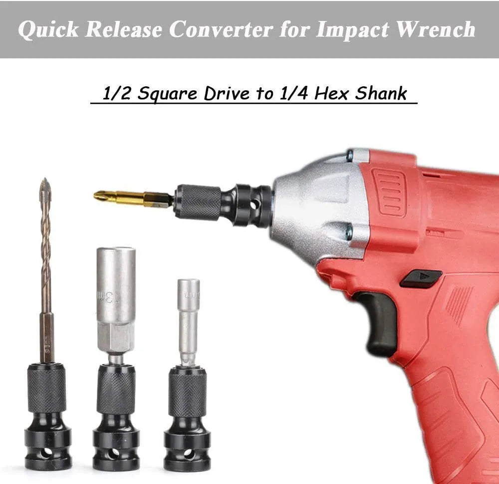 No. 45 steel scaling bit holder with telescopic sleeve and hexagonal handle for electric wrenches