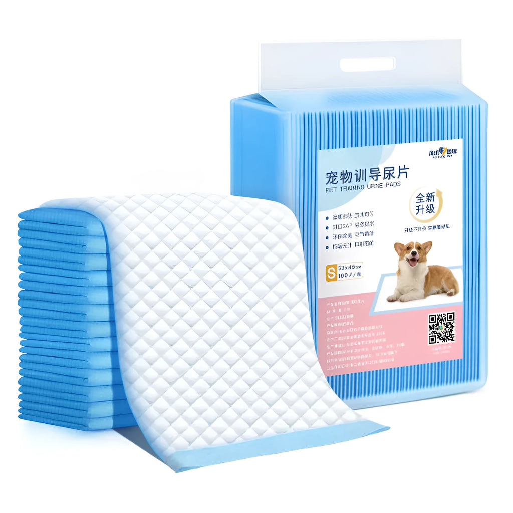 Pet dog diapers pads in non-woven fabric, available in S to XL sizes with deodorising bamboo charcoal option