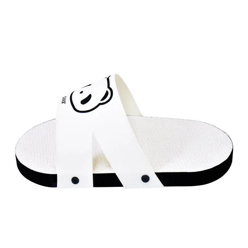 White corrugated paper cat scratch board with slipper style design for feline scratching