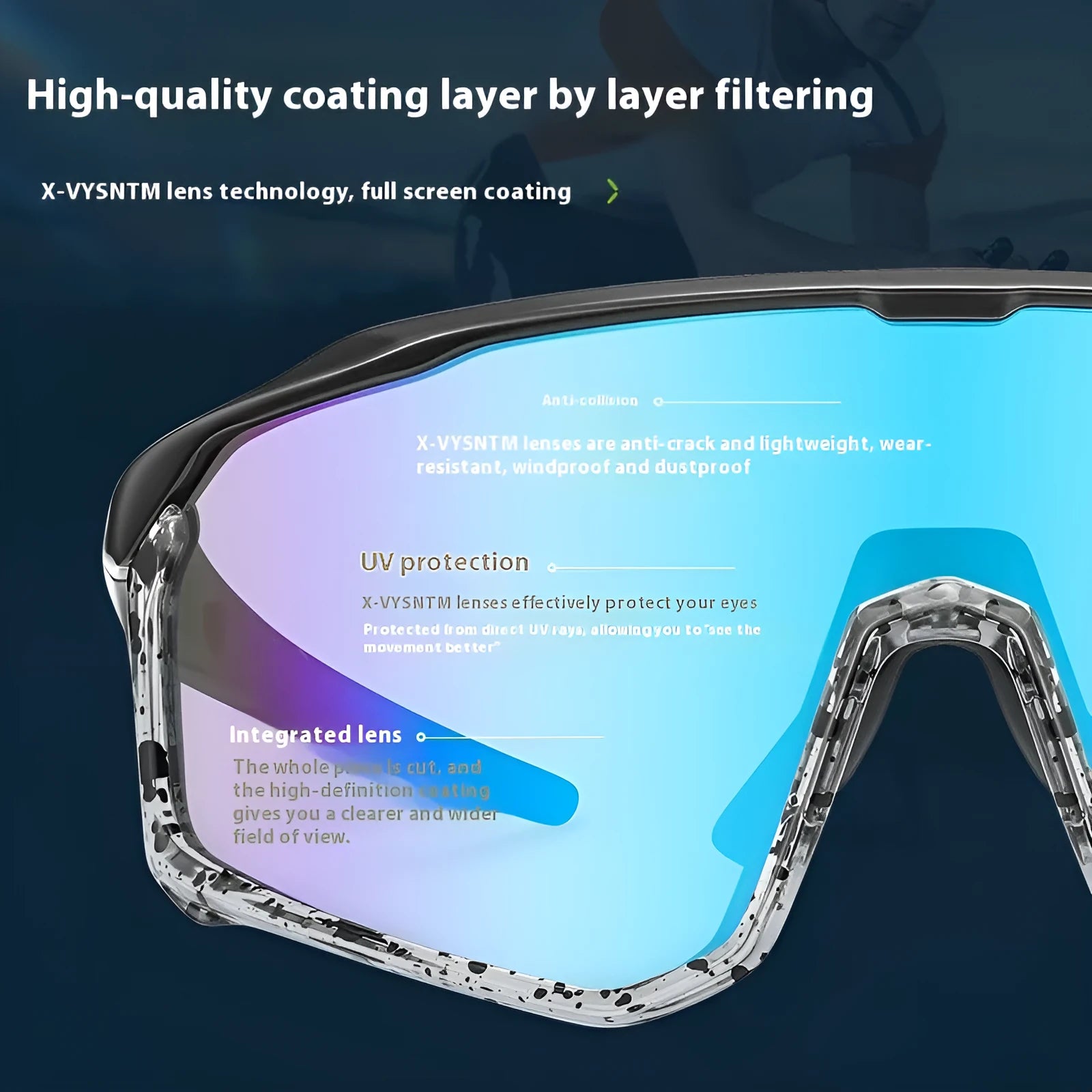 Mountaineering goggles with full frame design and colourful lenses for climbing hiking UV protection
