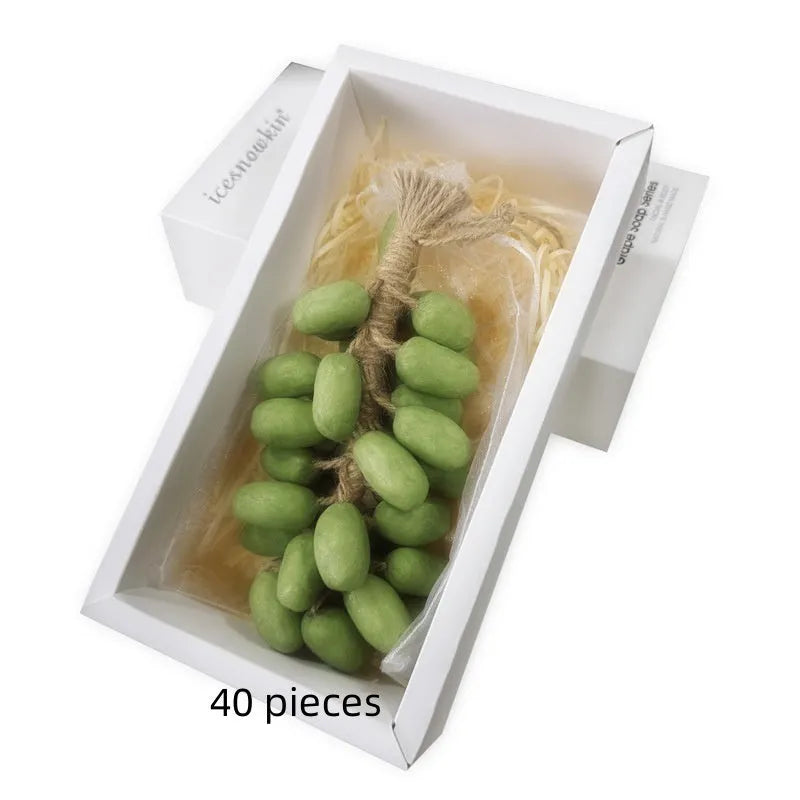 Handmade grape cleansing soap bar, 120g net content, in green grape, black grape, litchi and purple grape variants