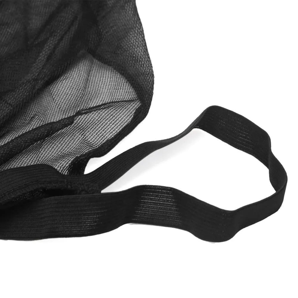 Non-woven fabric mesh car side window sun shade with elastic edge for front and rear windows.