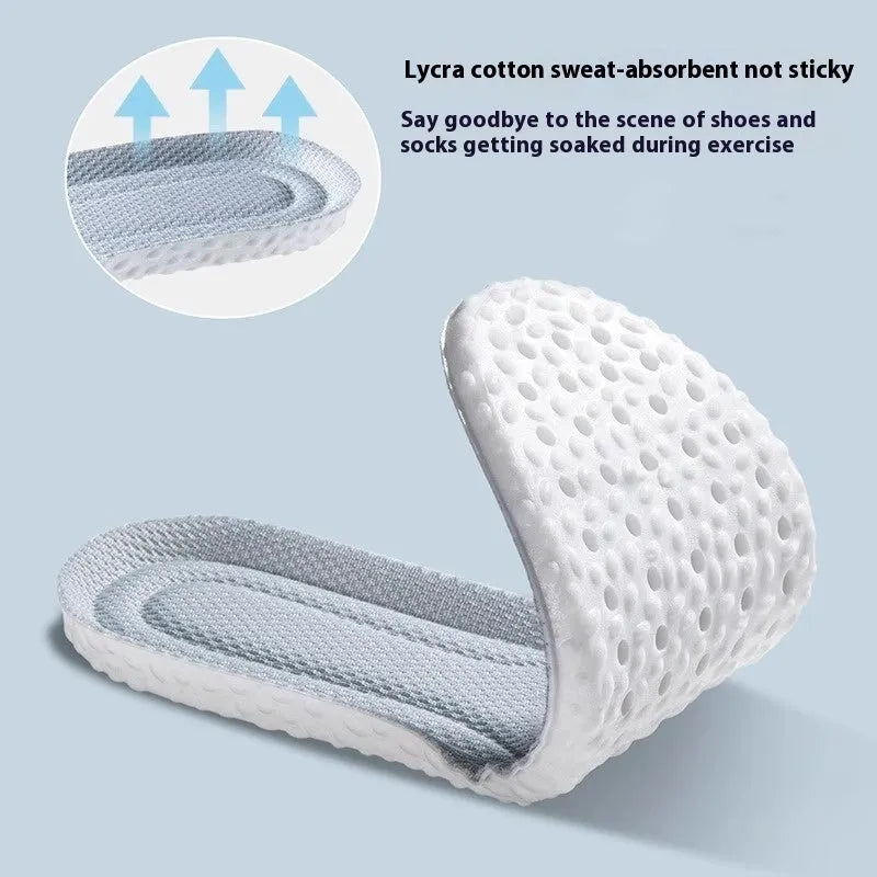 Breathable deodorant sports insoles in PU material showing grey, black and orange colour options