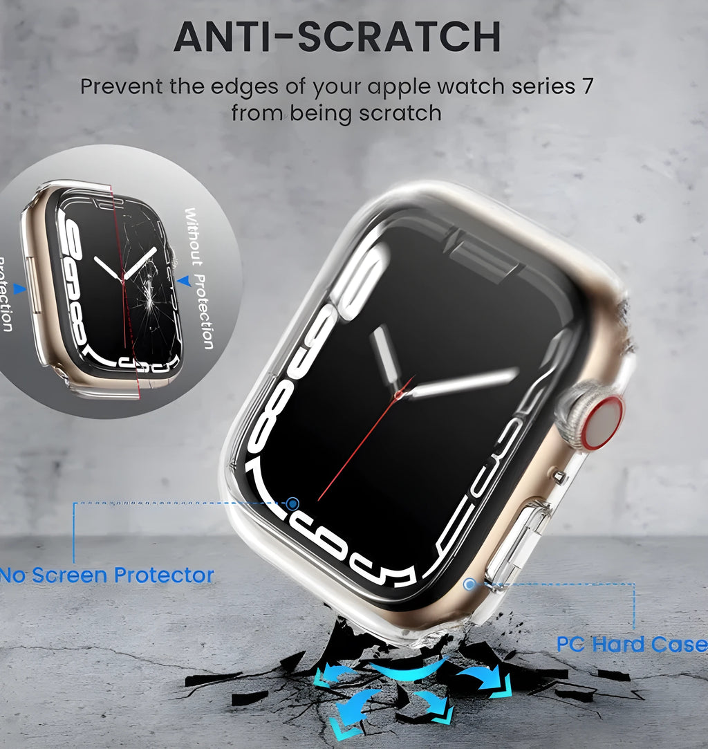 Transparent PC tempered film watch case for Apple Watch in multiple colour options