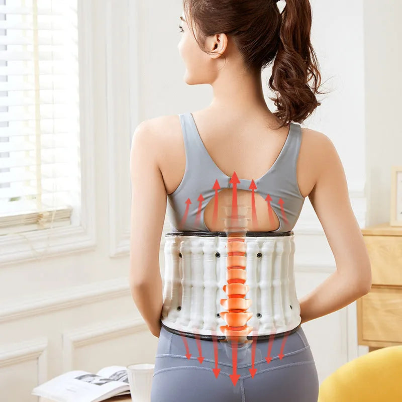 Automatic inflation lumbar waist supporter in PU material with 220V plug