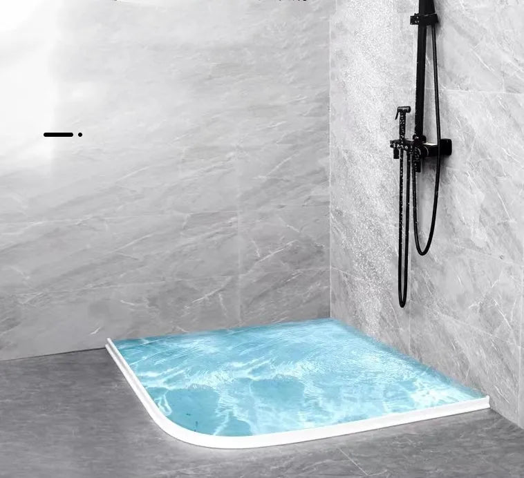 Flexible TPE bathroom water blocking strip for shower room dry wet separation in black, white, or grey