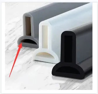 Flexible TPE bathroom water blocking strip for shower room dry wet separation in black, white, or grey